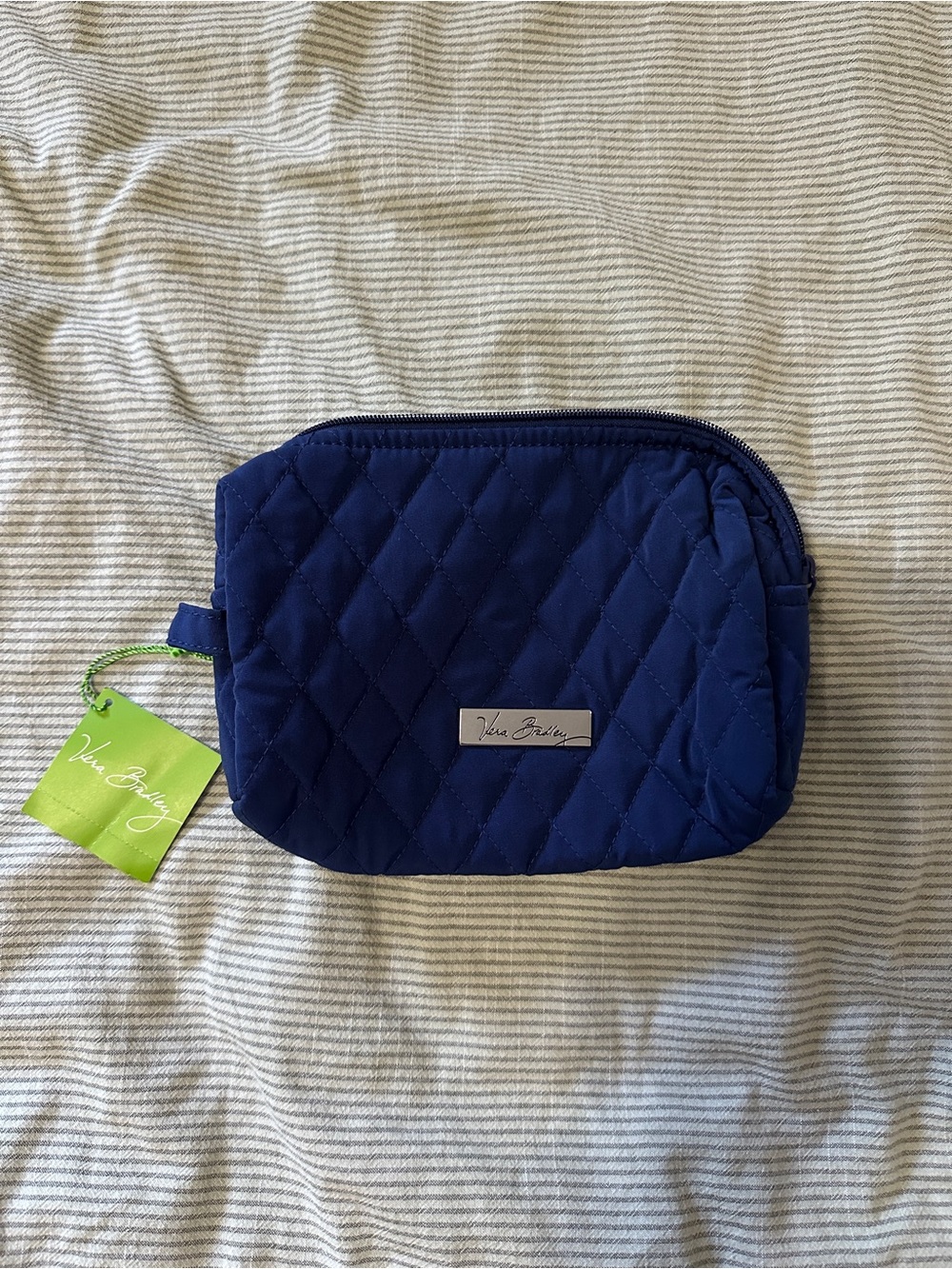 NWT Vera Bradley Navy Quilted Cosmetic Pouch
